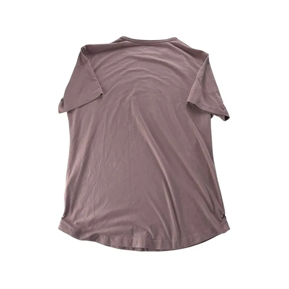 Cuts AO Curve-Hem Tee Shirt Mens Size Large Mountain Mist Tan Crew Neck